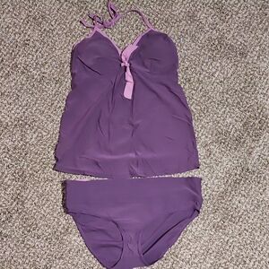 Maternity Purple Tankini Set